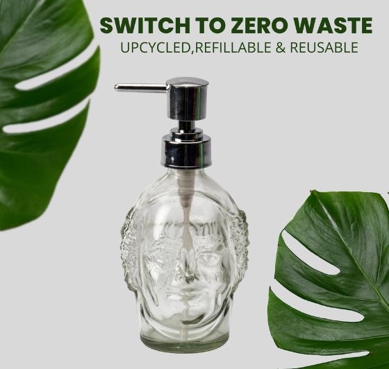 Old Monk Soap Dispenser comes with an easy and smooth push button 