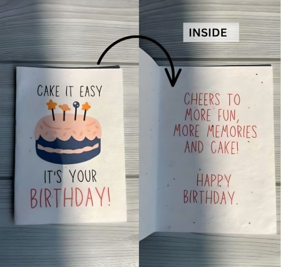 Plantable Seed Paper Birthday Card – Bee Cute Eco Friendly Greeting Card with Basil Seeds