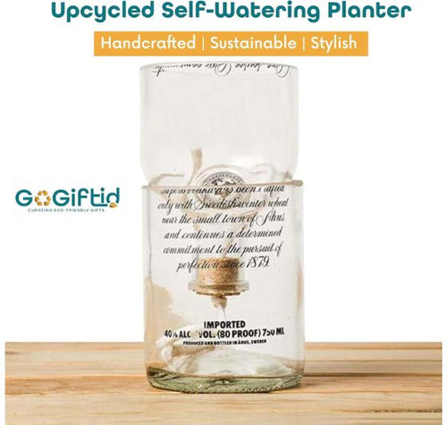 Load image into Gallery viewer, Recycled Glass Bottle Planter for Succulents &amp; Indoor Plants
