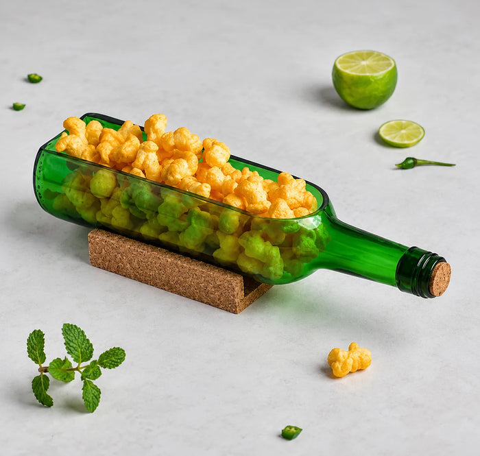 Upcycled Wine Bottle Platter – Handmade Recycled Glass Serving Tray