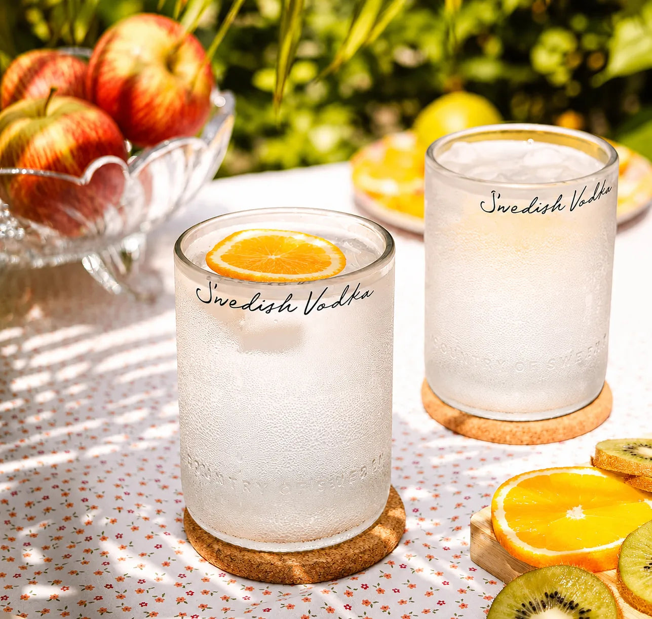 Absolut Vodka Glasses Set  – Handmade Upcycled Cocktail Glassware