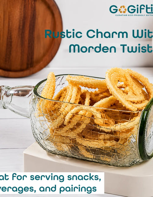 Load image into Gallery viewer, Upcycled Old Monk Glass Platter – Handmade Serving Tray for Snacks &amp; Desserts
