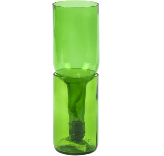 Self Watering Wine Bottle Planter – Recycled Glass Plant Pot