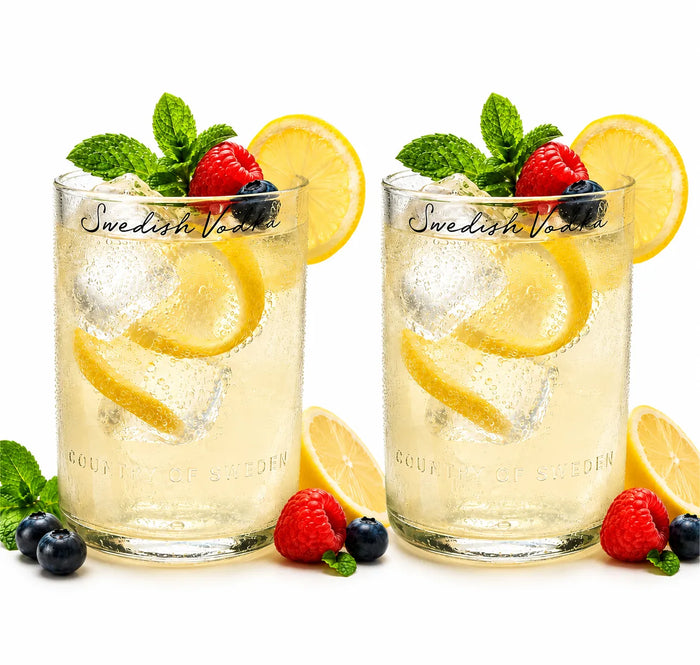 Absolut Vodka Glasses Set  – Handmade Upcycled Cocktail Glassware