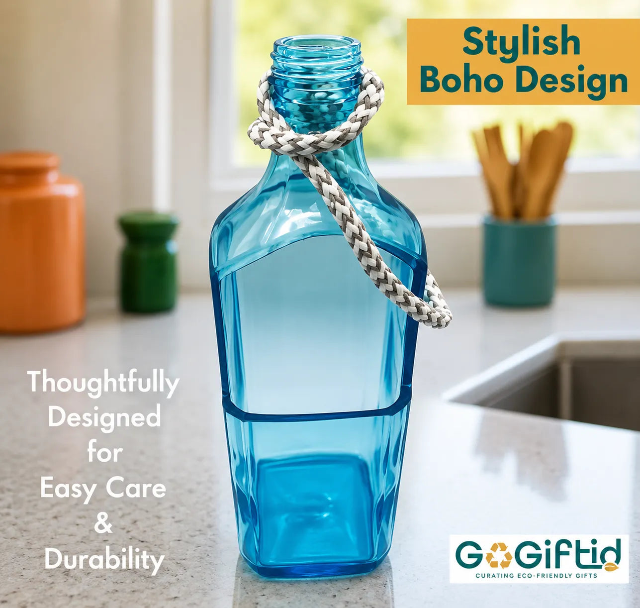 Sapphire Bottle Hanging Planter – Upcycled Glass Planter