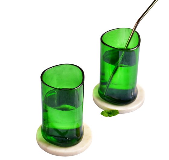 Twin Upcycled Glass Cups (Set of 2) – UNDONE LONDON