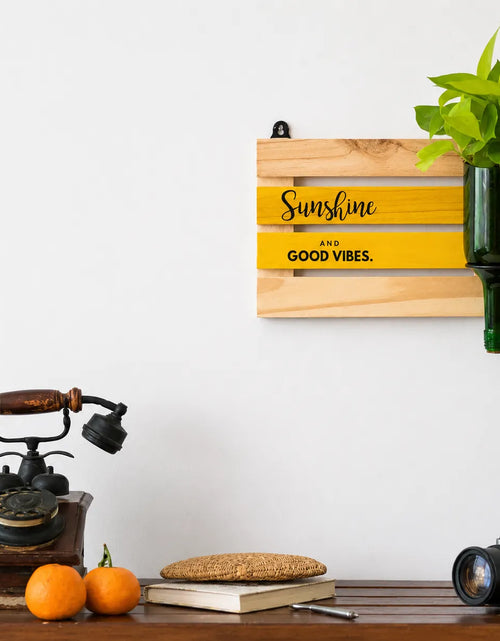 Load image into Gallery viewer, Upcycled Wine Bottle Wall Planter with Wooden Board – Handmade Plant Holder
