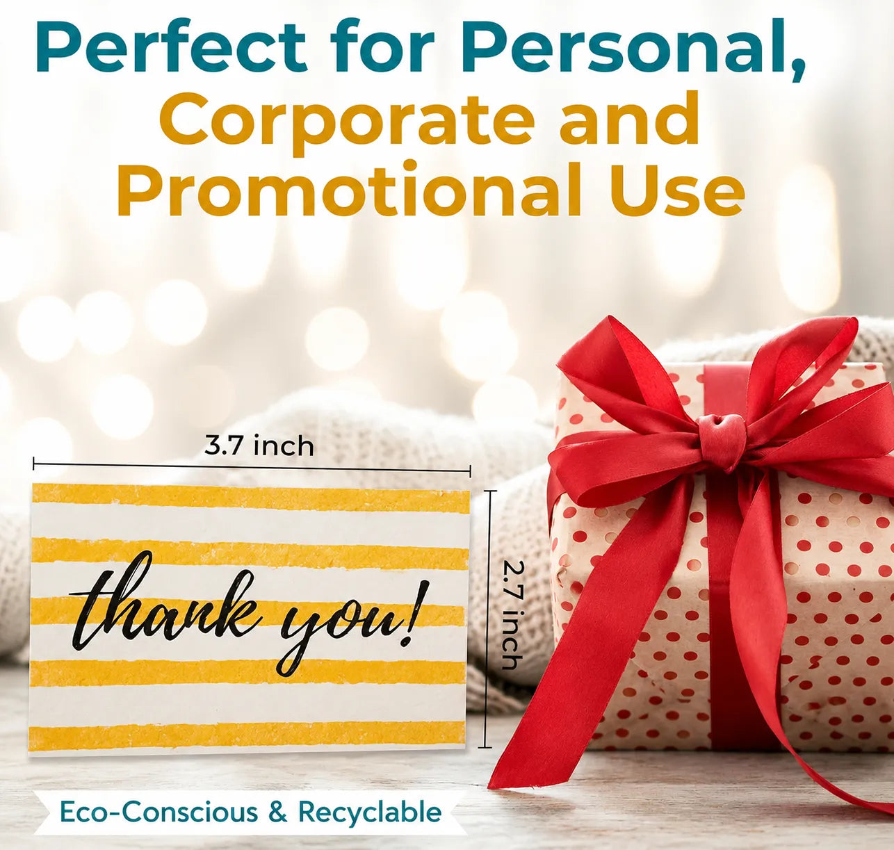 Plantable Thank You Cards With Envelopes – Eco Friendly Seed Paper Cards (Pack of 15)