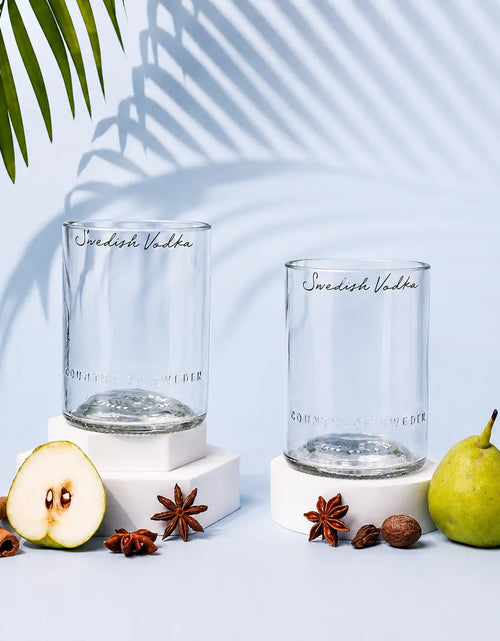 Load image into Gallery viewer, Absolut Vodka Glasses Set  – Handmade Upcycled Cocktail Glassware
