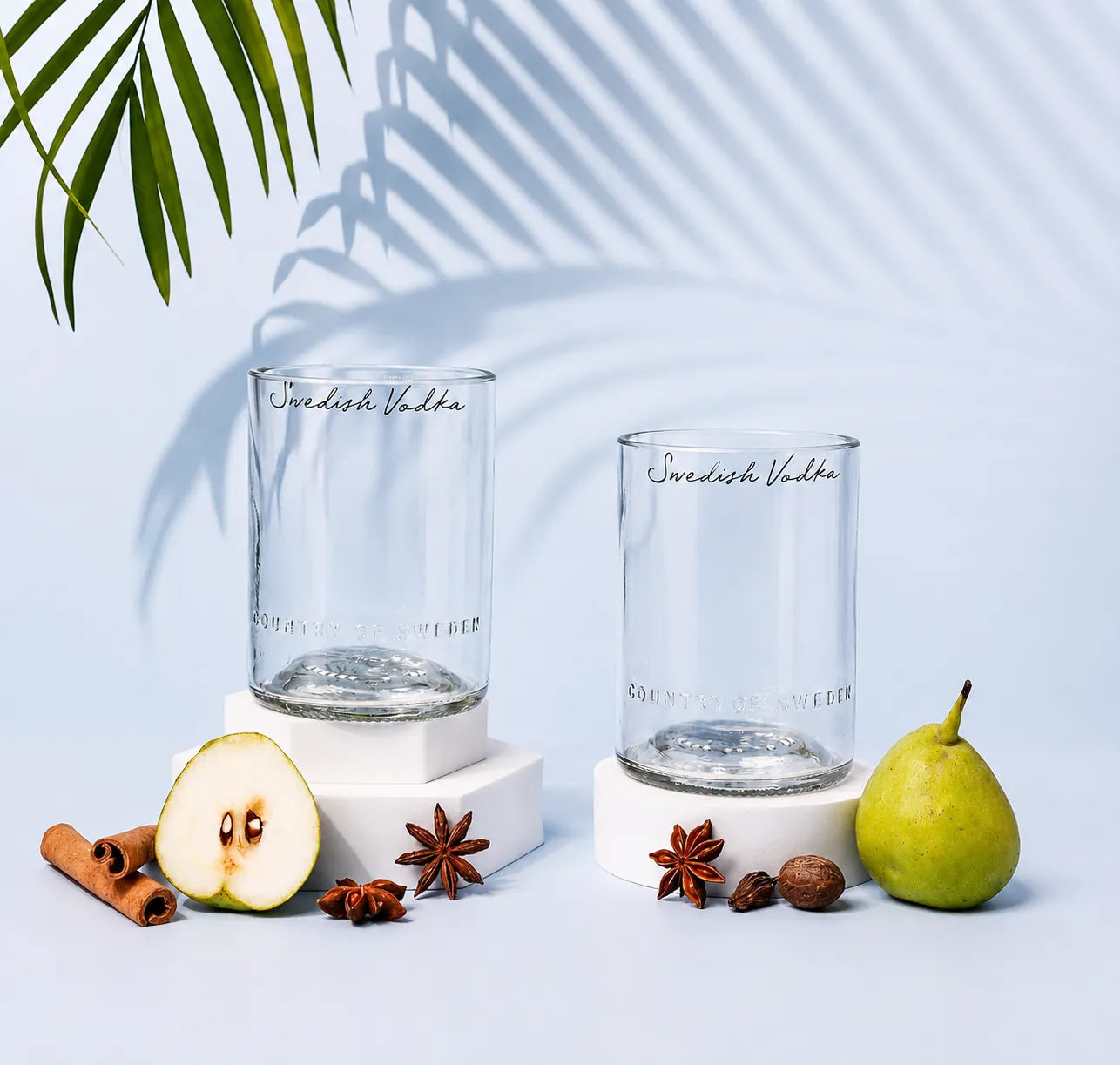 Absolut Vodka Glasses Set  – Handmade Upcycled Cocktail Glassware