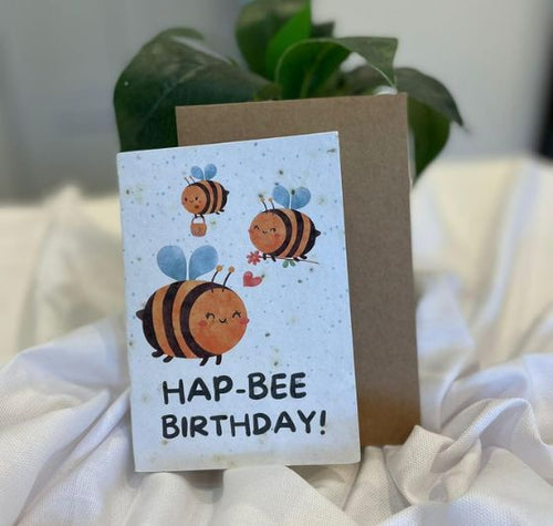 Load image into Gallery viewer, Seed Paper HAP - BEE Cute Birthday Card
