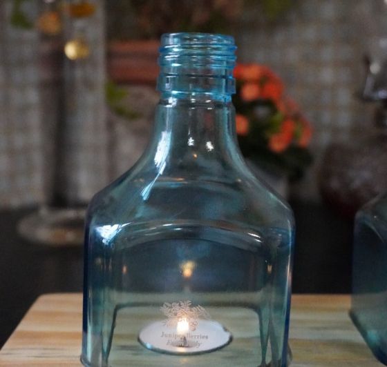 Gin Bottle Tea Light Holder