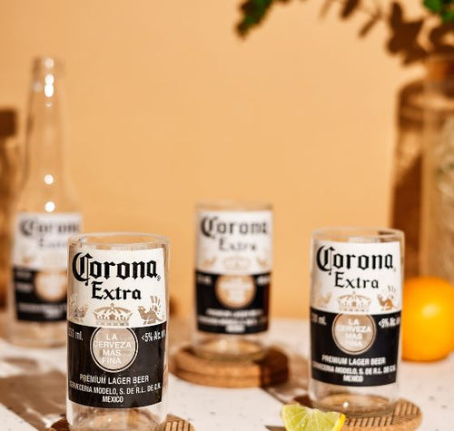 Load image into Gallery viewer, Upcycled Corona Beer Glasses (Set of 2)
