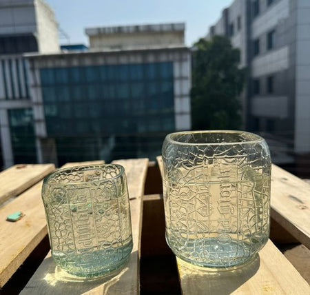 Retro Old Rum Monk Small Glasses (Set of Two)