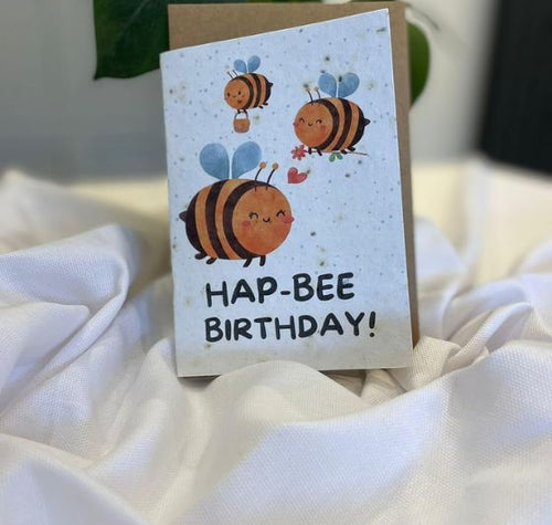 Load image into Gallery viewer, Seed Paper HAP - BEE Cute Birthday Card
