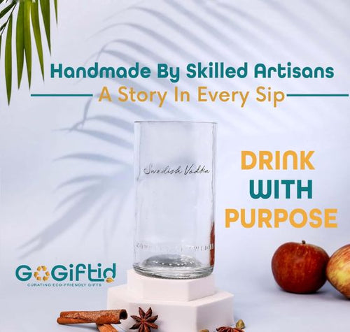 Load image into Gallery viewer, Upcycled Absolut Vodka Glass – Handmade Recycled Cocktail Glass

