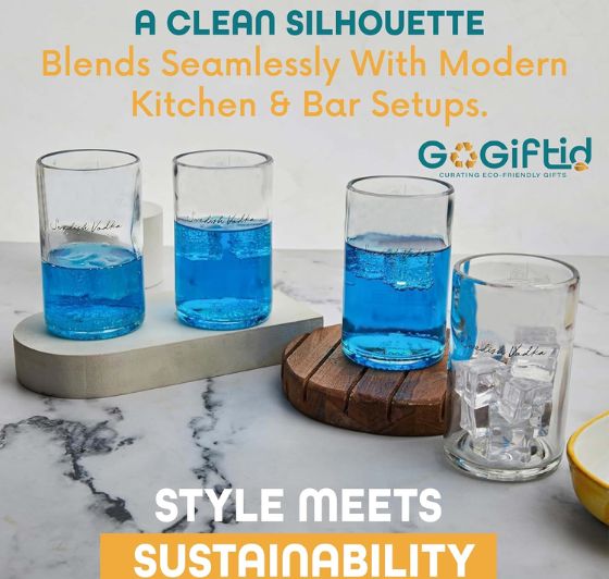 Upcycled Absolut Vodka Glass – Handmade Recycled Cocktail Glass