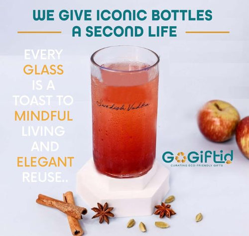 Load image into Gallery viewer, Upcycled Absolut Vodka Glass – Handmade Recycled Cocktail Glass
