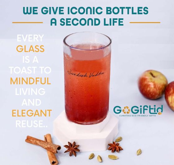 Upcycled Absolut Vodka Glass – Handmade Recycled Cocktail Glass