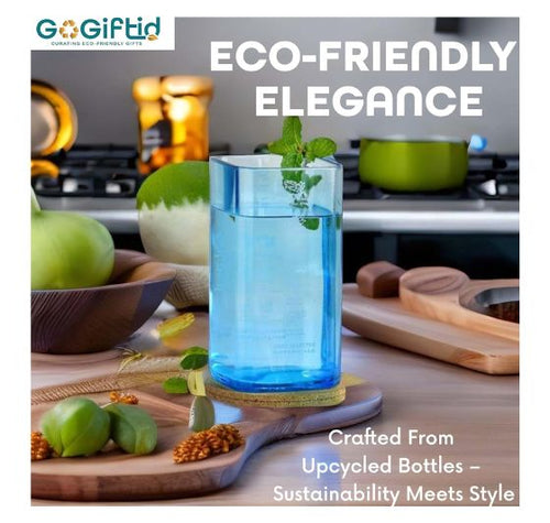 Load image into Gallery viewer, Upcycled Bombay Sapphire Gin Bottle Glass
