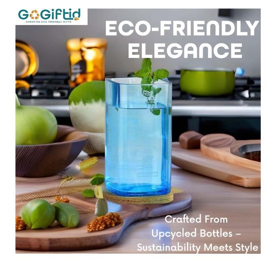 Upcycled Bombay Sapphire Gin Bottle Glass
