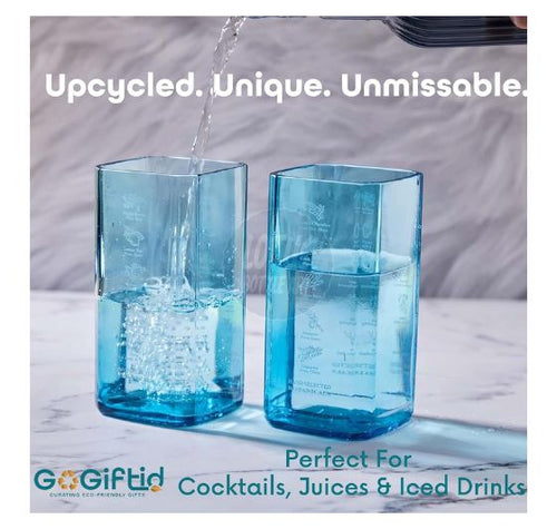 Load image into Gallery viewer, Upcycled Bombay Sapphire Gin Bottle Glass
