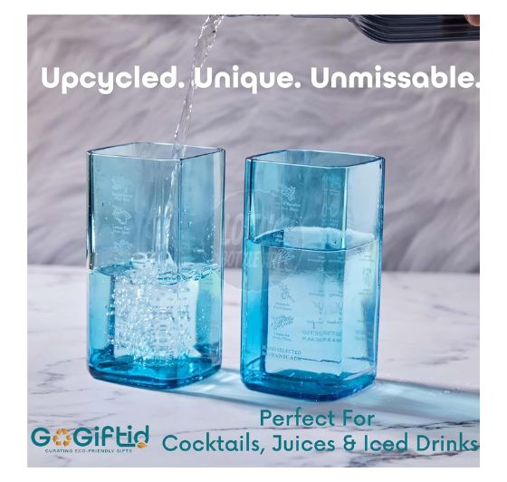 Upcycled Bombay Sapphire Gin Bottle Glass