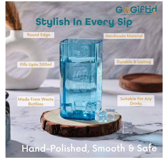 Upcycled Bombay Sapphire Gin Bottle Glass
