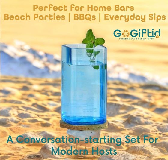 Upcycled Bombay Sapphire Gin Bottle Glass