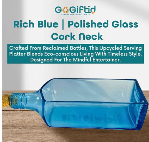 Load image into Gallery viewer, Upcycled Bombay Sapphire Platter &amp; Glasses Set
