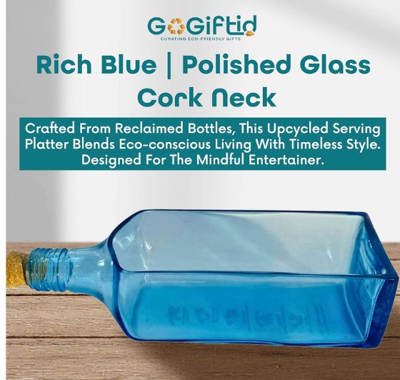 Upcycled Bombay Sapphire Platter & Glasses Set