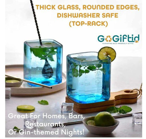 Load image into Gallery viewer, Upcycled Bombay Sapphire Platter &amp; Glasses Set
