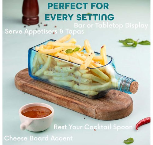Load image into Gallery viewer, Upcycled Bombay Sapphire Platter &amp; Glasses Set
