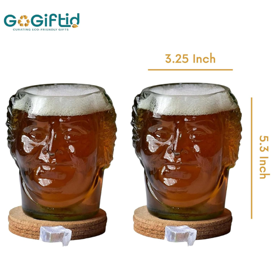 Old Monk Face Glass 700ml – Handmade Upcycled Rum & Whisky Glass