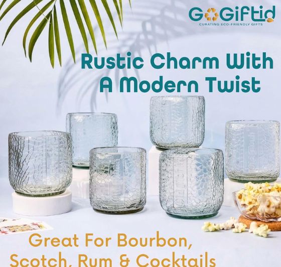 Upcycled Old Monk Rum Glasses – Handmade Eco-Friendly Bar Glasses