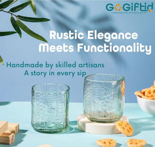 Load image into Gallery viewer, Upcycled Old Monk Rum Glasses – Handmade Eco-Friendly Bar Glasses
