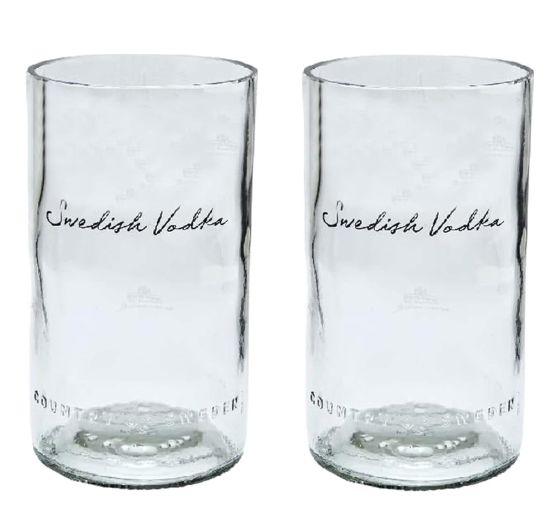 Upcycled Absolut Vodka Glass – Handmade Recycled Cocktail Glass