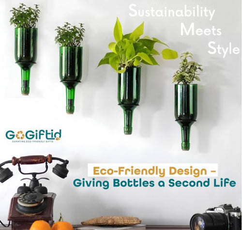 Load image into Gallery viewer, Wine Bottle Planters with Iron Stand
