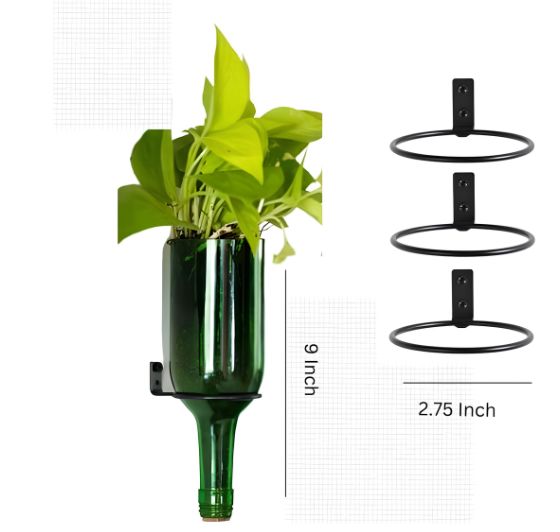 Wine Bottle Planters with Iron Stand