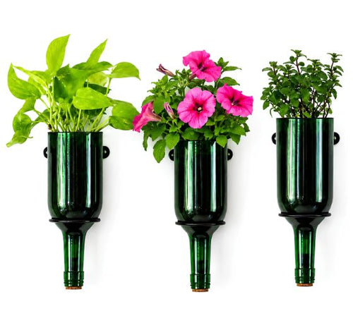 Load image into Gallery viewer, Wine Bottle Planters with Iron Stand
