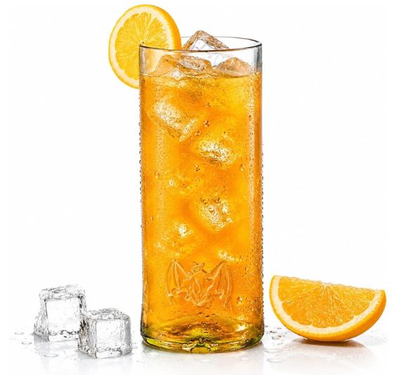 Bacardi Bats Logo Rum Glass – Handmade Upcycled Barware (Pack of 1 Glass)
