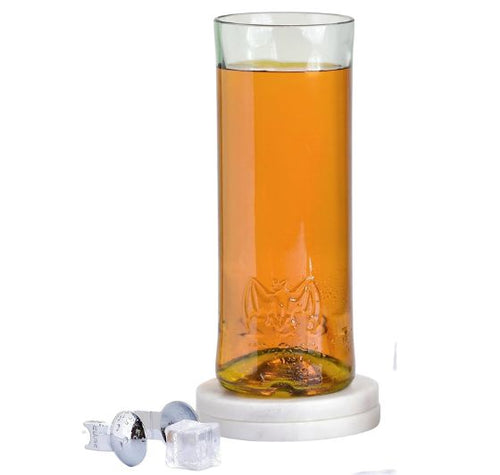 Load image into Gallery viewer, Bacardi Bats Logo Rum Glass – Handmade Upcycled Barware (Pack of 1 Glass)
