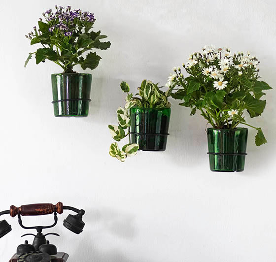 Eco-Friendly Vat69 Planters with Iron Stand Set of three