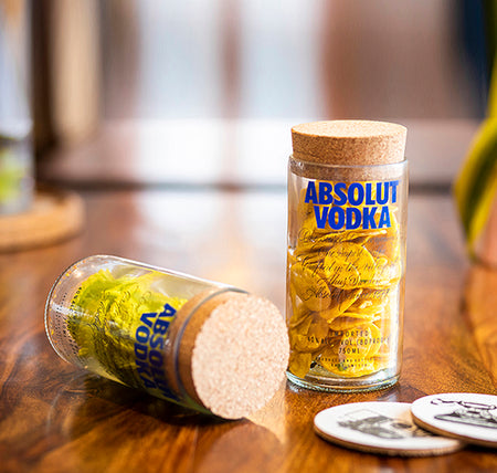 Absolut Storage Jars Set of 2 – Handmade Upcycled Glass Canisters