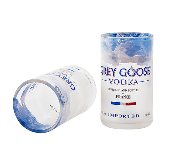 Upcycled Grey Goose Glasses Set of Two 