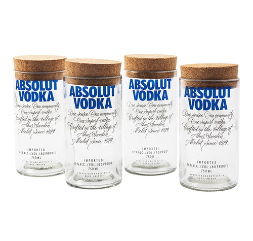 Load image into Gallery viewer, Absolut Top Cut Bottle Jars (Set of Four)
