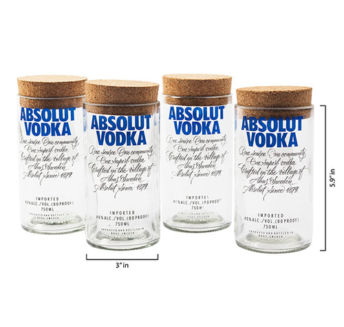 Load image into Gallery viewer, Absolut Top Cut Bottle Jars (Set of Four)

