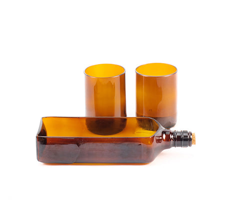 Ballantine Bottle Platter With Glasses