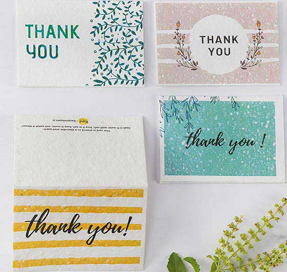 Plantable Thank You Cards-12 Multi Design