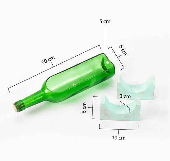Wine Stand-Up Bottle Planter - Sea Green